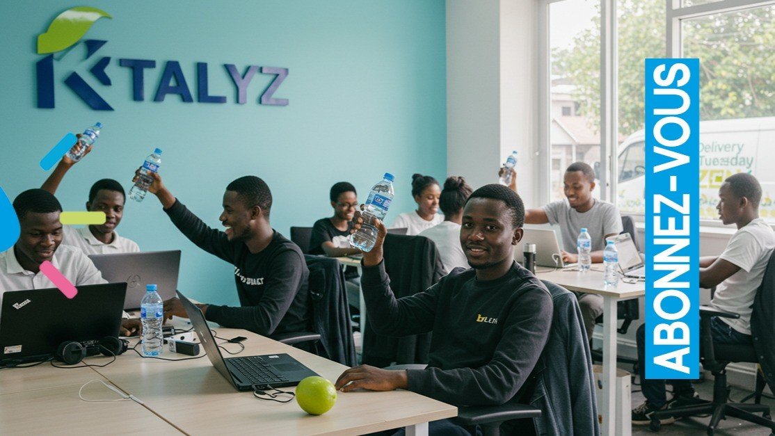 Équipe au bureau, focus productivité